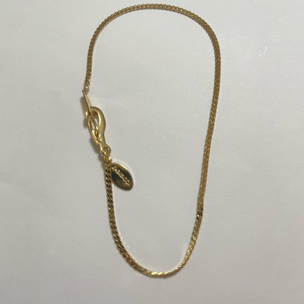Vintage Ambassador Gold Plated Flat Herringbone Bracelet Korea Signed
